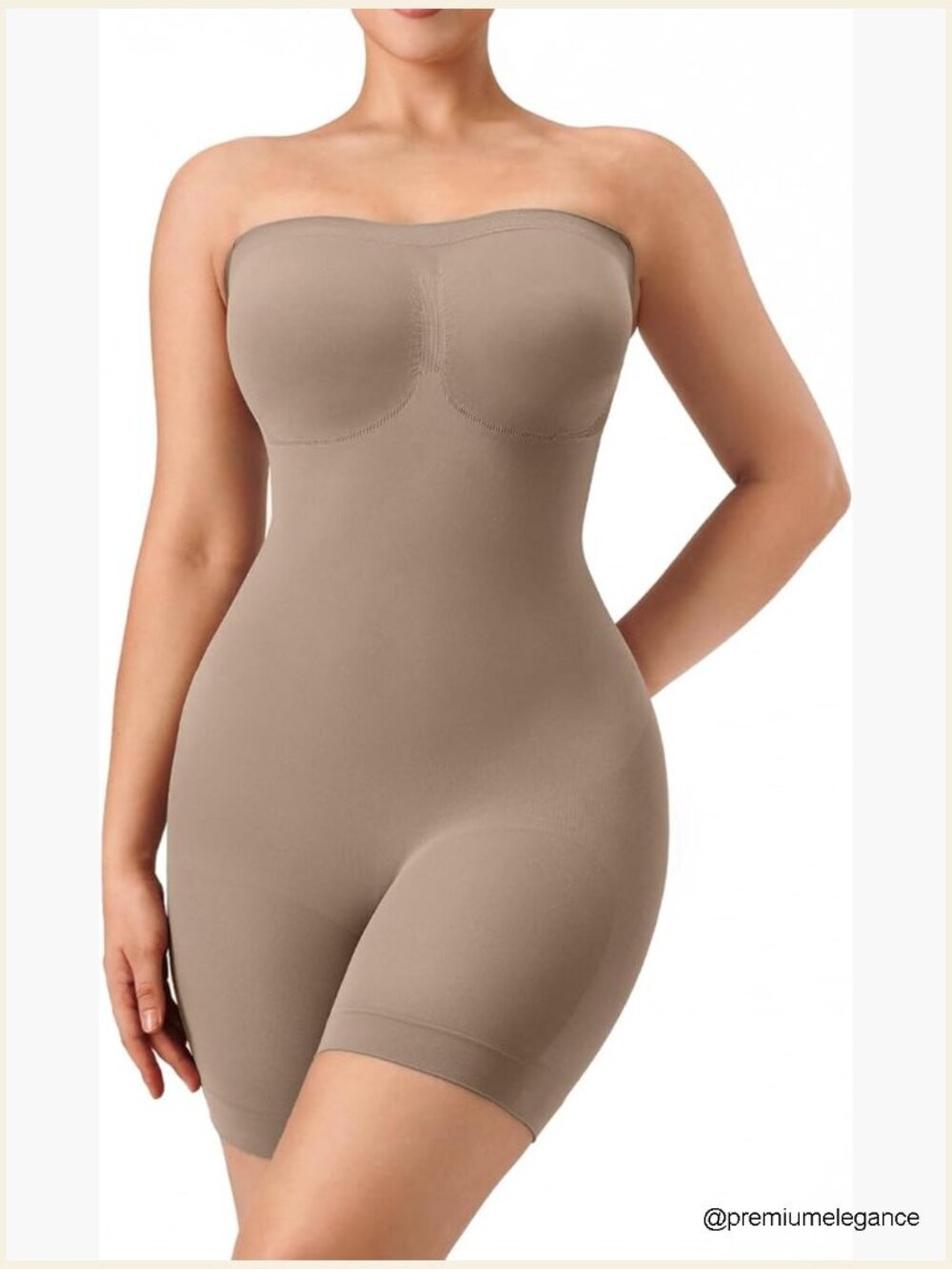 Strapless Seamless Shapewear Bodysuit with Tummy Control High Stretch